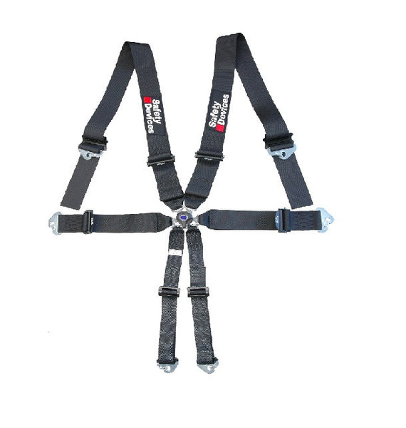 Evasive Motorsports: Racetech Pro International 6-PT Harness (Steel Adj /  Snap Hooks) - 2 inch Shoulder over HANS, 2 inch Lap and Crotch